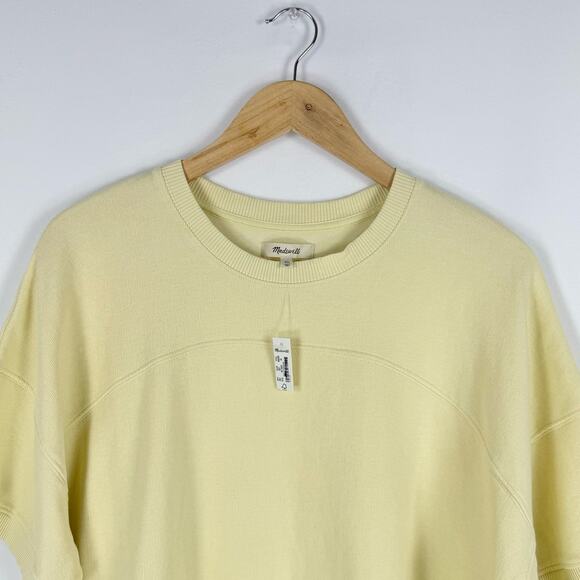 Madewell Top Womens XL Yellow Ribbed Muscle Tee Crew Neck Botanical Dye - Picture 4 of 11